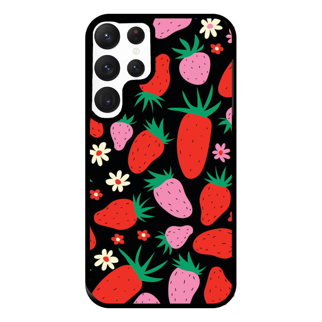 Abstract Strawberries Pattern Phone Case for Galaxy S22 Ultra