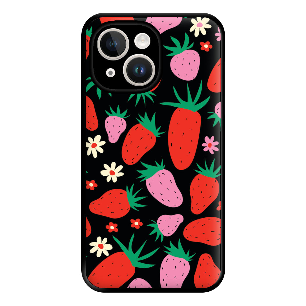 Abstract Strawberries Pattern Phone Case for iPhone 14 Plus