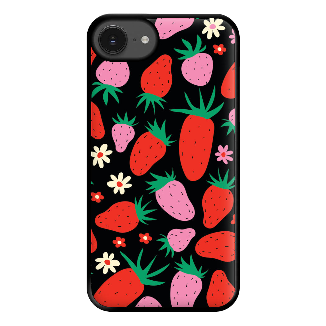 Abstract Strawberries Pattern Phone Case for iPhone 16e