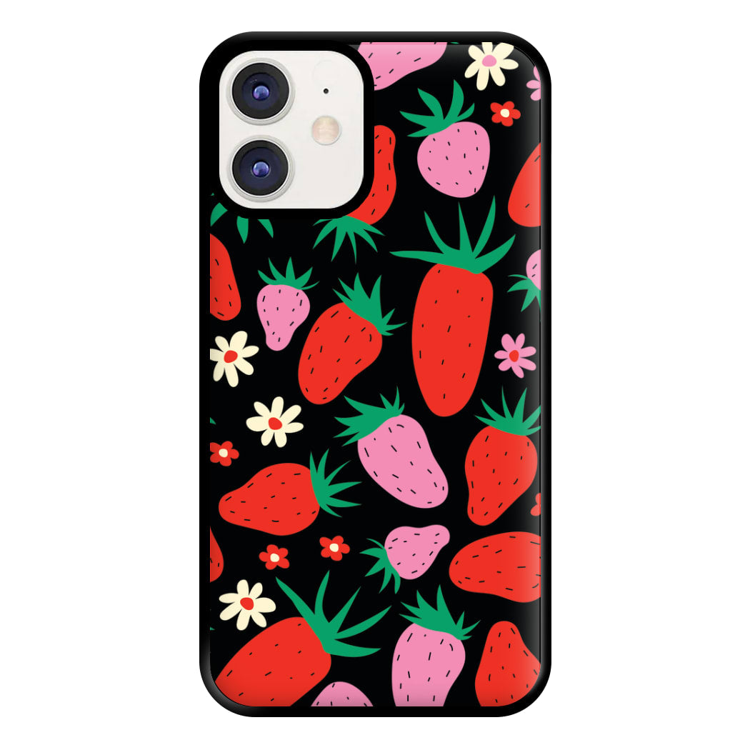 Abstract Strawberries Pattern Phone Case for iPhone 11