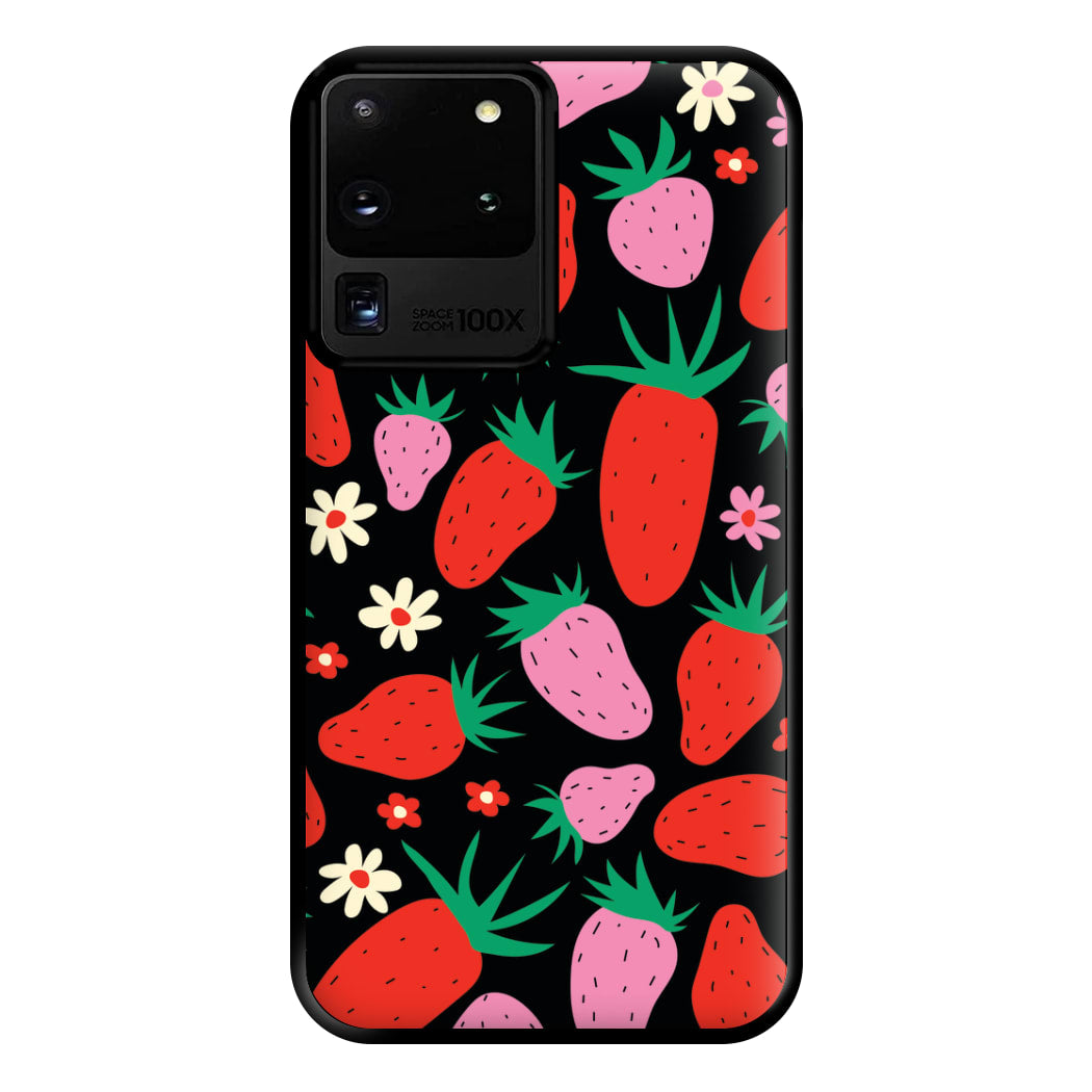Abstract Strawberries Pattern Phone Case for Galaxy S20 Ultra