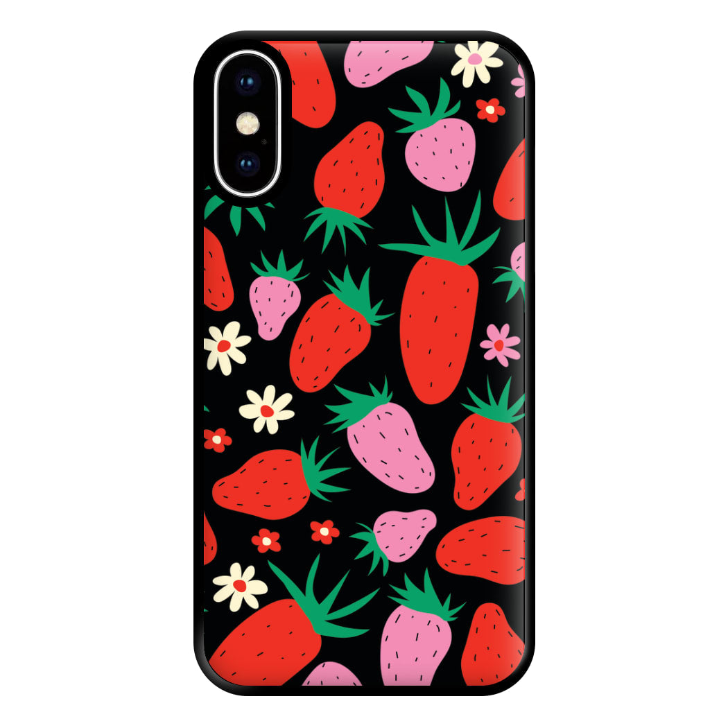 Abstract Strawberries Pattern Phone Case for iPhone XS Max