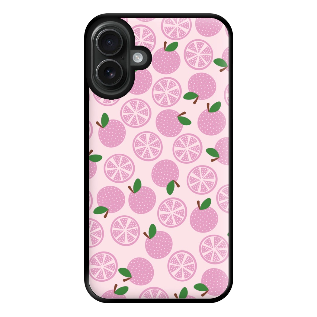 Textured Grapefruit Pattern Phone Case for iPhone 16 Plus