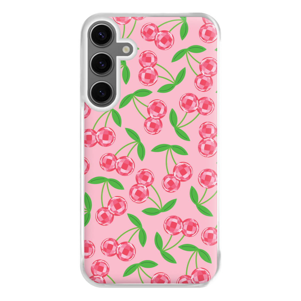 Disco Cherries Pattern Phone Case for Galaxy S24FE