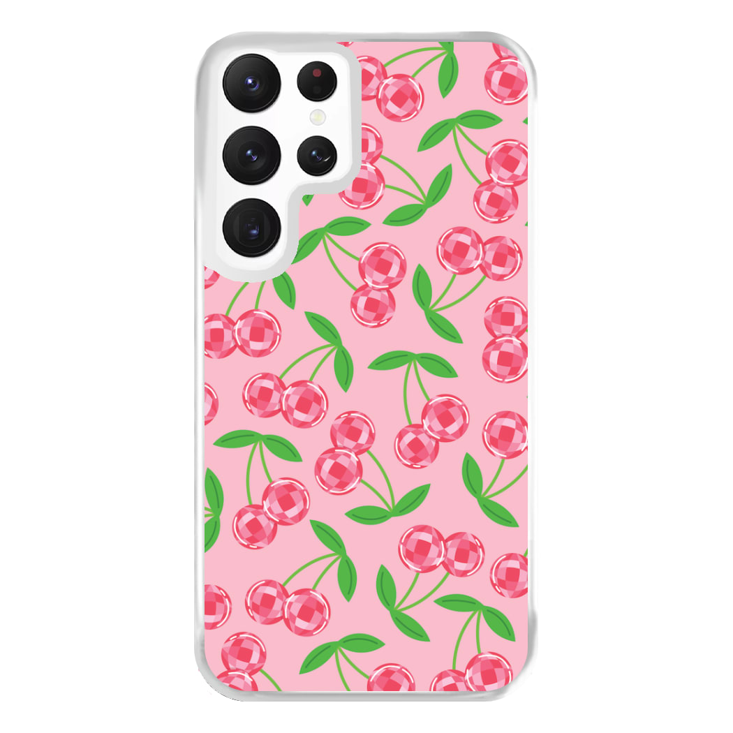 Disco Cherries Pattern Phone Case for Galaxy S22 Ultra