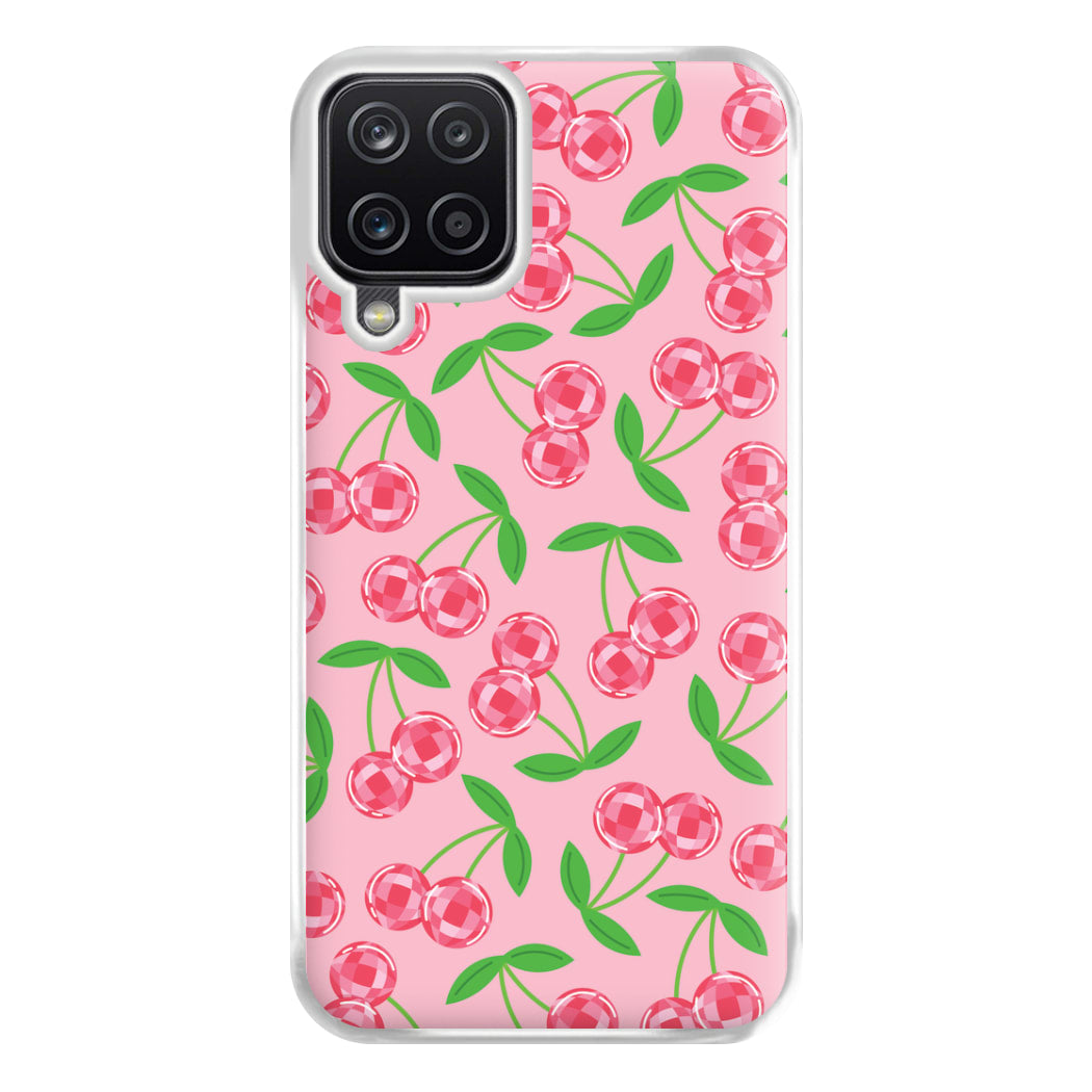 Disco Cherries Pattern Phone Case for Galaxy A12
