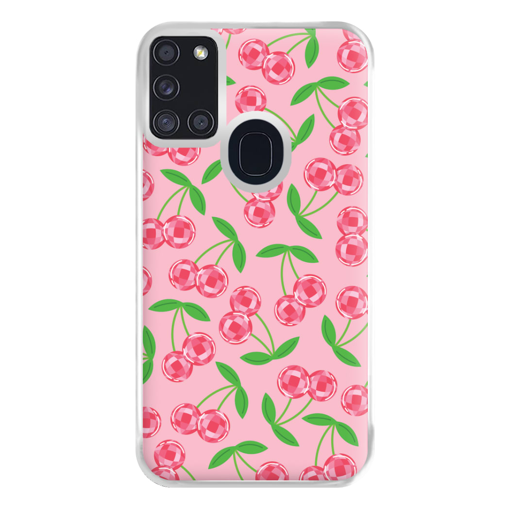 Disco Cherries Pattern Phone Case for Galaxy A21s