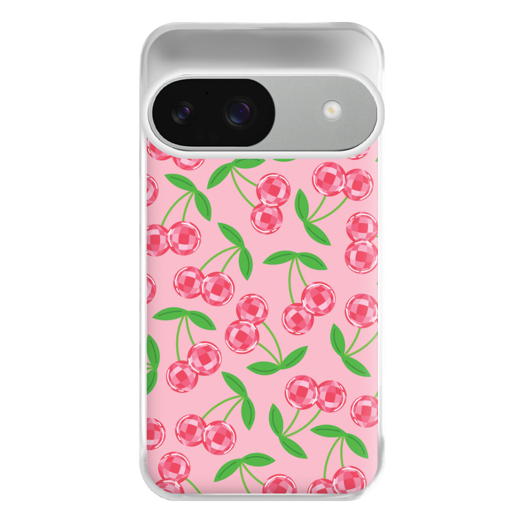 Disco Cherries Pattern Phone Case for Google Pixel 9 / 9 Pro