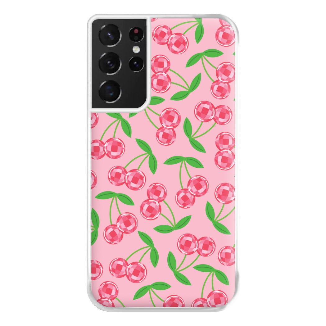 Disco Cherries Pattern Phone Case for Galaxy S21 Ultra