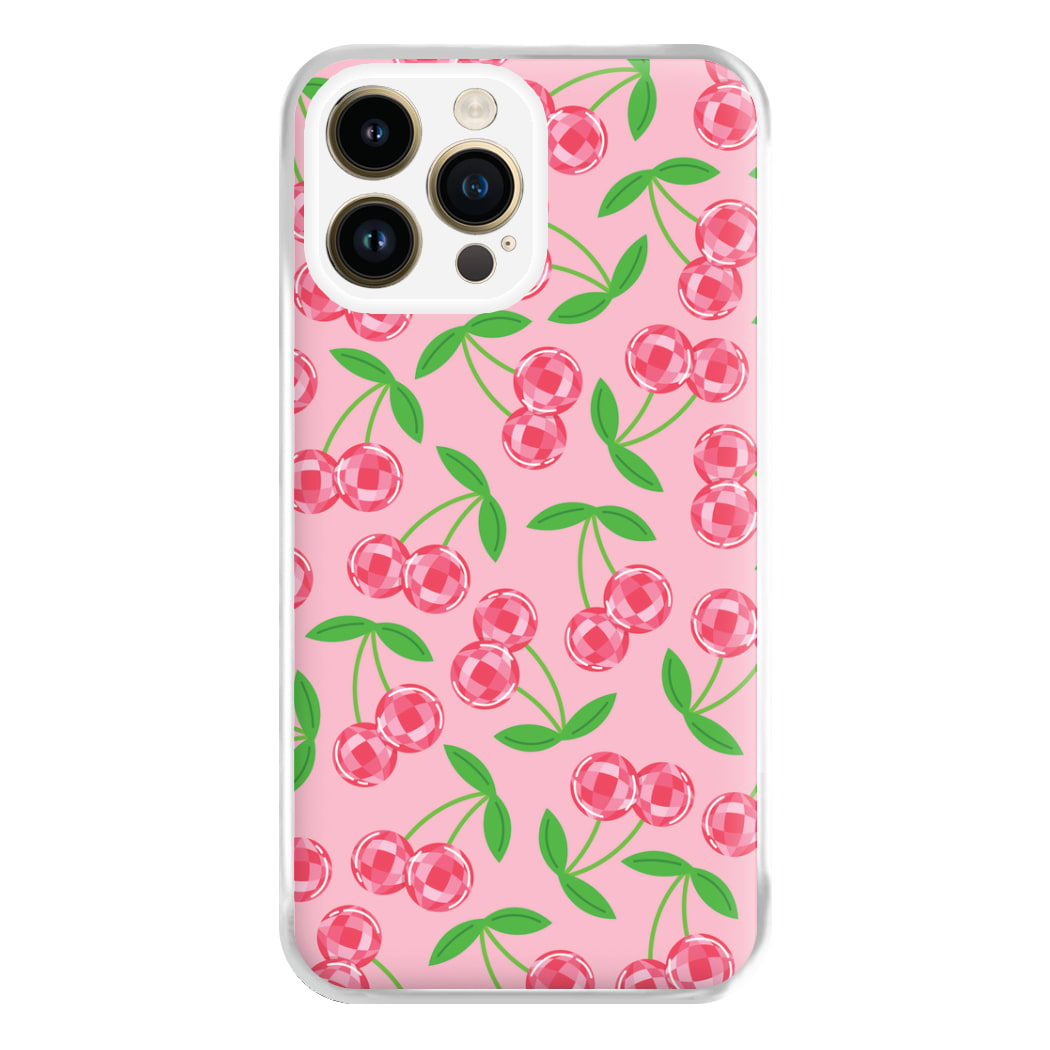 Disco Cherries Pattern Phone Case for iPhone 14 Pro Max