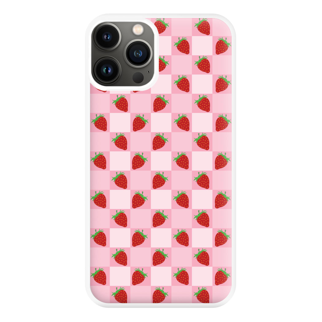 Checkered Strawberries Pattern Phone Case for iPhone 11 Pro Max