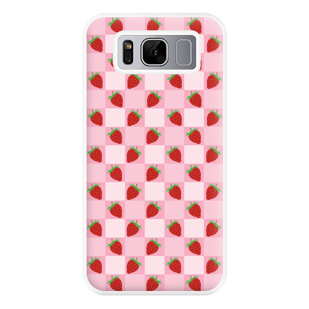 Checkered Strawberries Pattern Phone Case for Galaxy S8 Plus