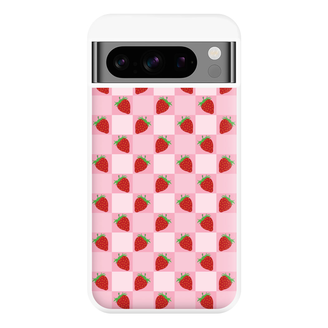 Checkered Strawberries Pattern Phone Case for Google Pixel 8 Pro