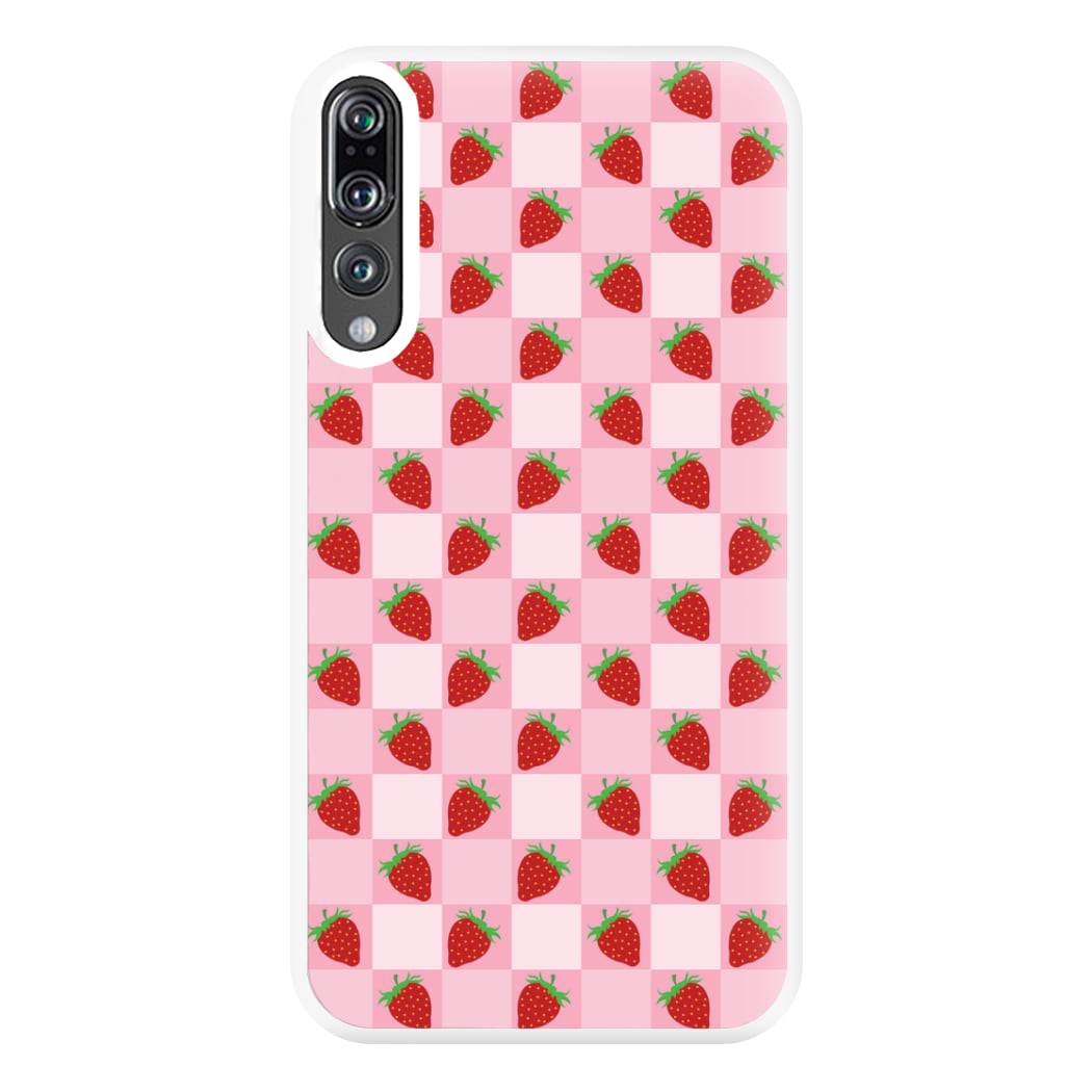 Checkered Strawberries Pattern Phone Case for Huawei P20 Pro