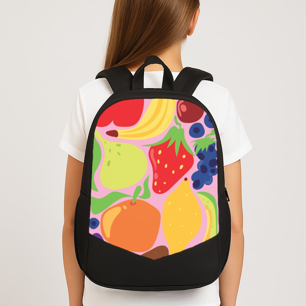 Abstract Fruits School Bag