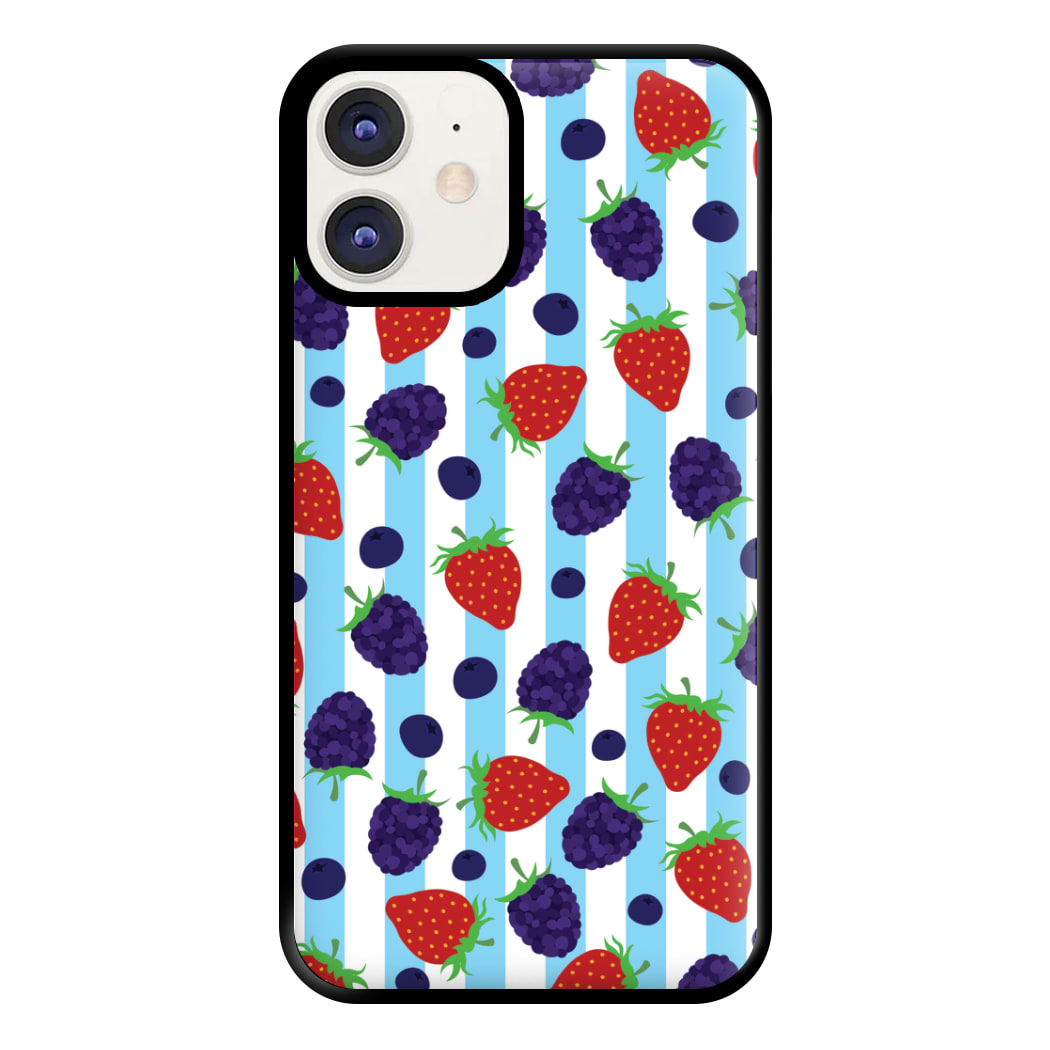 Stripes And Berries Phone Case for iPhone 12 / 12 Pro