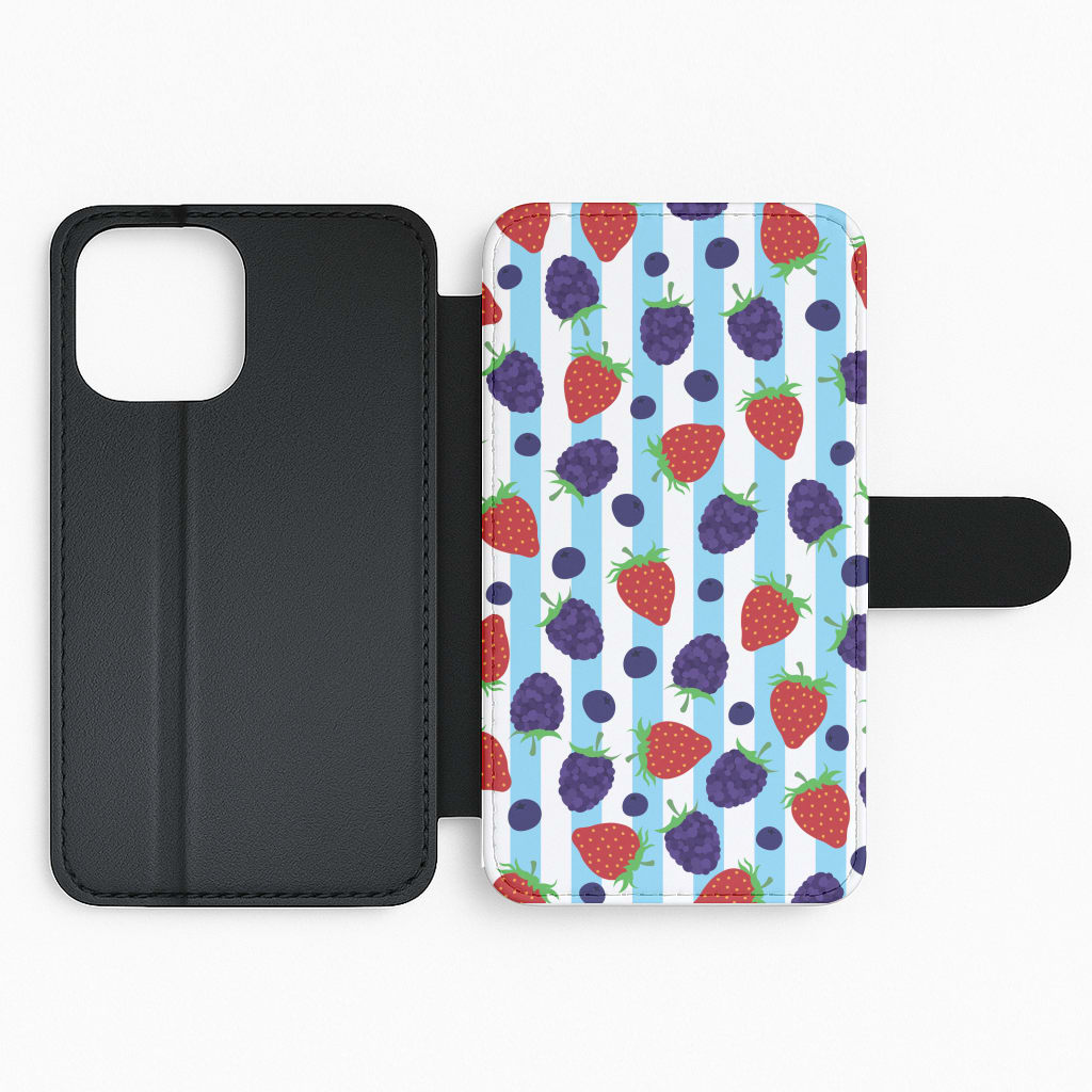 Stripes And Berries Flip Phone Case