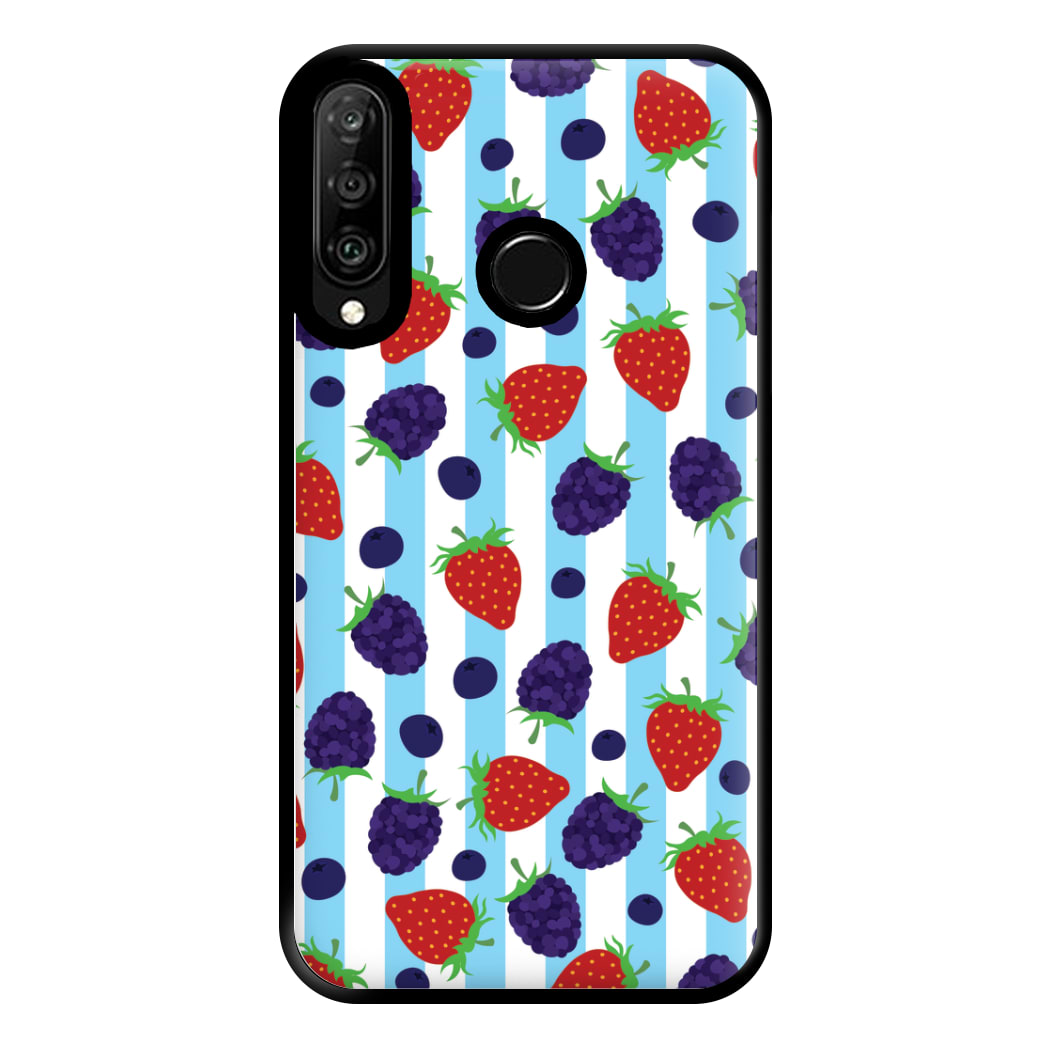 Stripes And Berries Phone Case for Huawei P30 Lite
