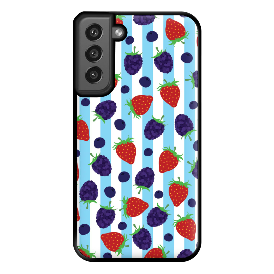 Stripes And Berries Phone Case for Galaxy S21FE