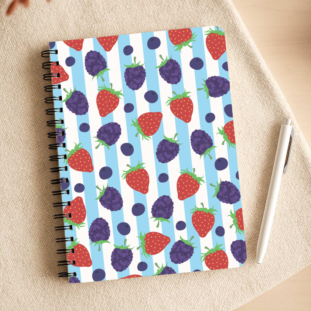 Stripes And Berries Notepad