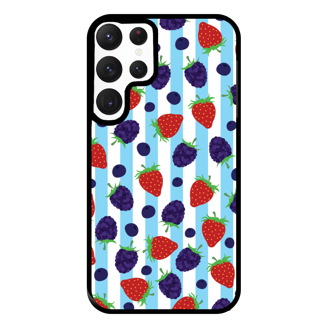 Stripes And Berries Phone Case for Galaxy S22 Ultra