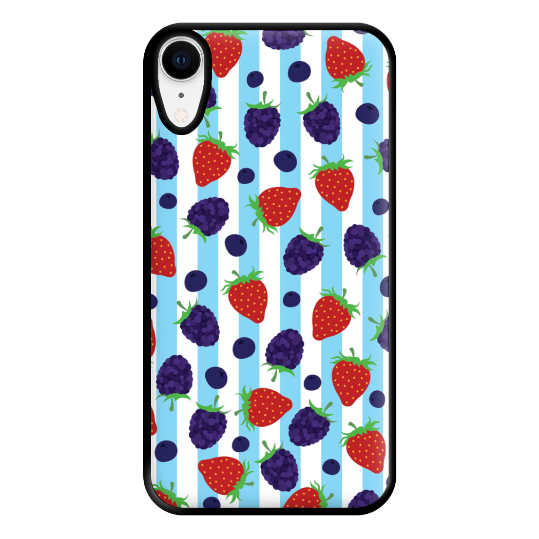 Stripes And Berries Phone Case for iPhone XR