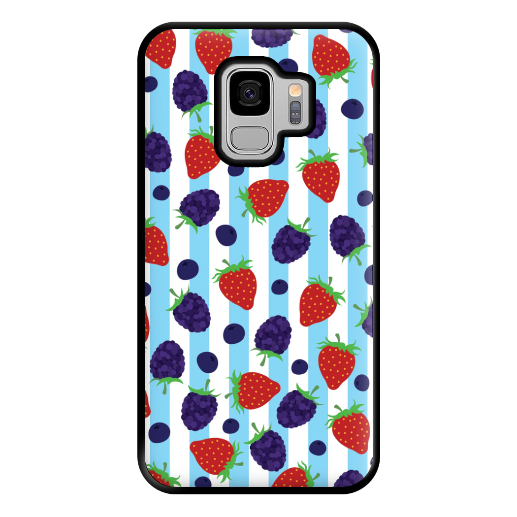 Stripes And Berries Phone Case for Galaxy S9 Plus