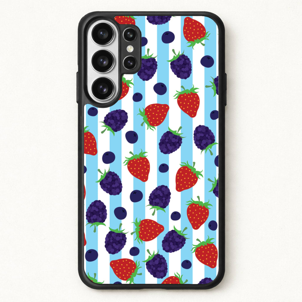 Stripes And Berries Phone Case for Galaxy S26 Ultra