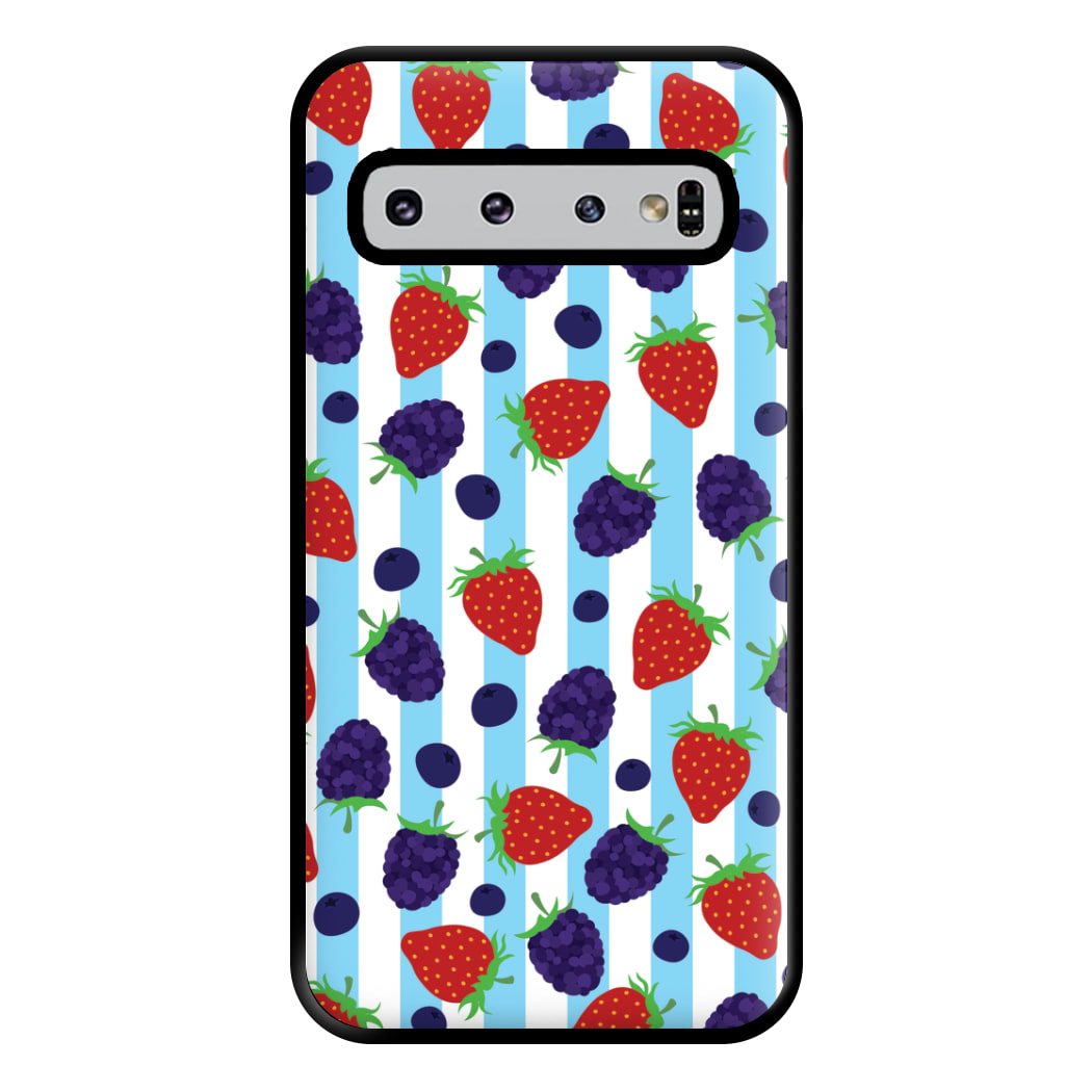 Stripes And Berries Phone Case for Galaxy S10 Plus
