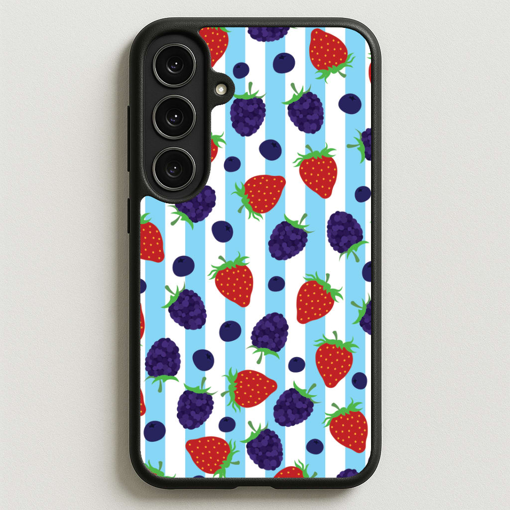 Stripes And Berries Phone Case for Galaxy S25FE