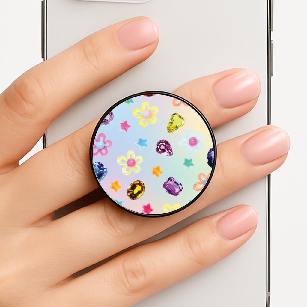 Gradient Rainbow Gems Pattern Phone Grip