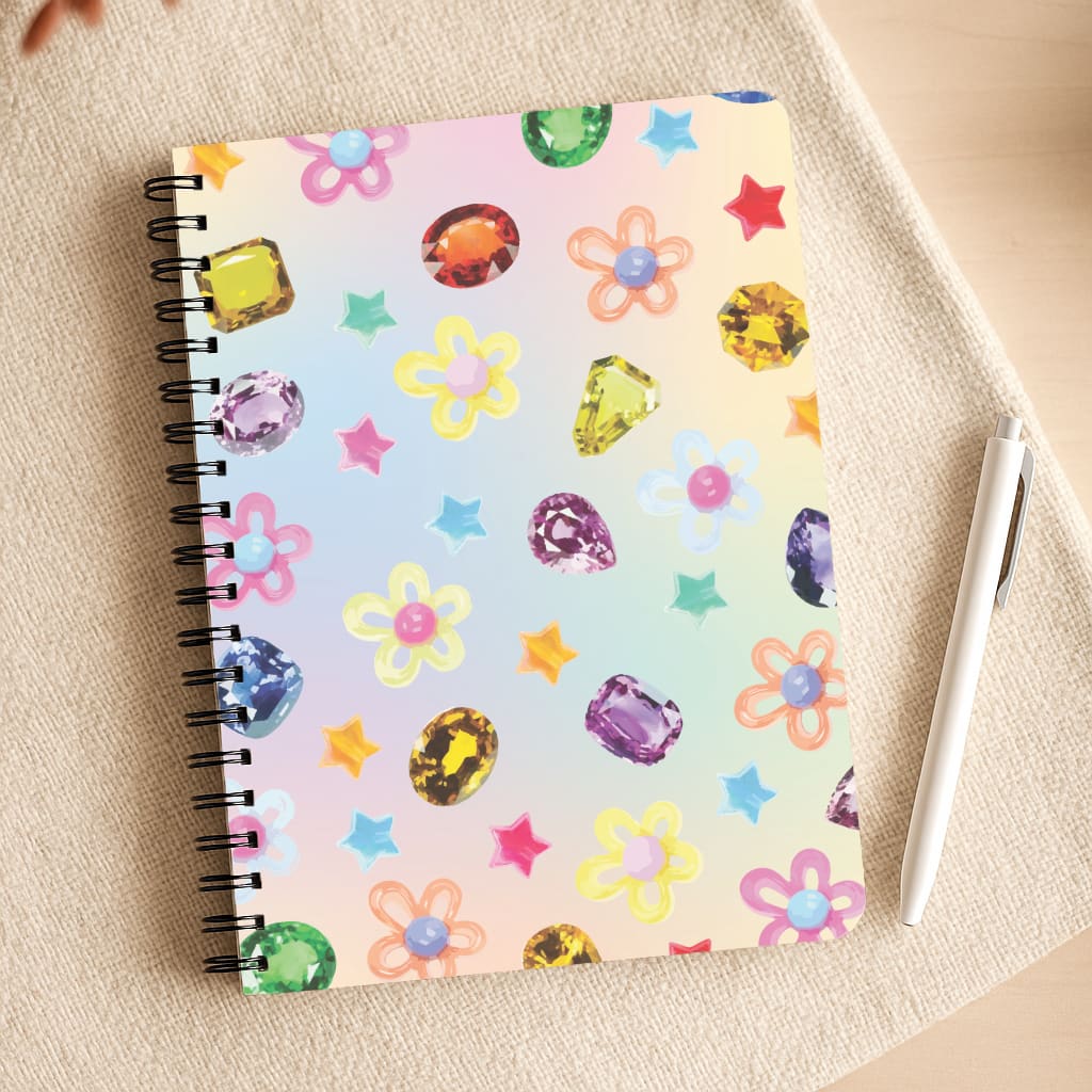 Gradient Rainbow Gems Pattern Notepad