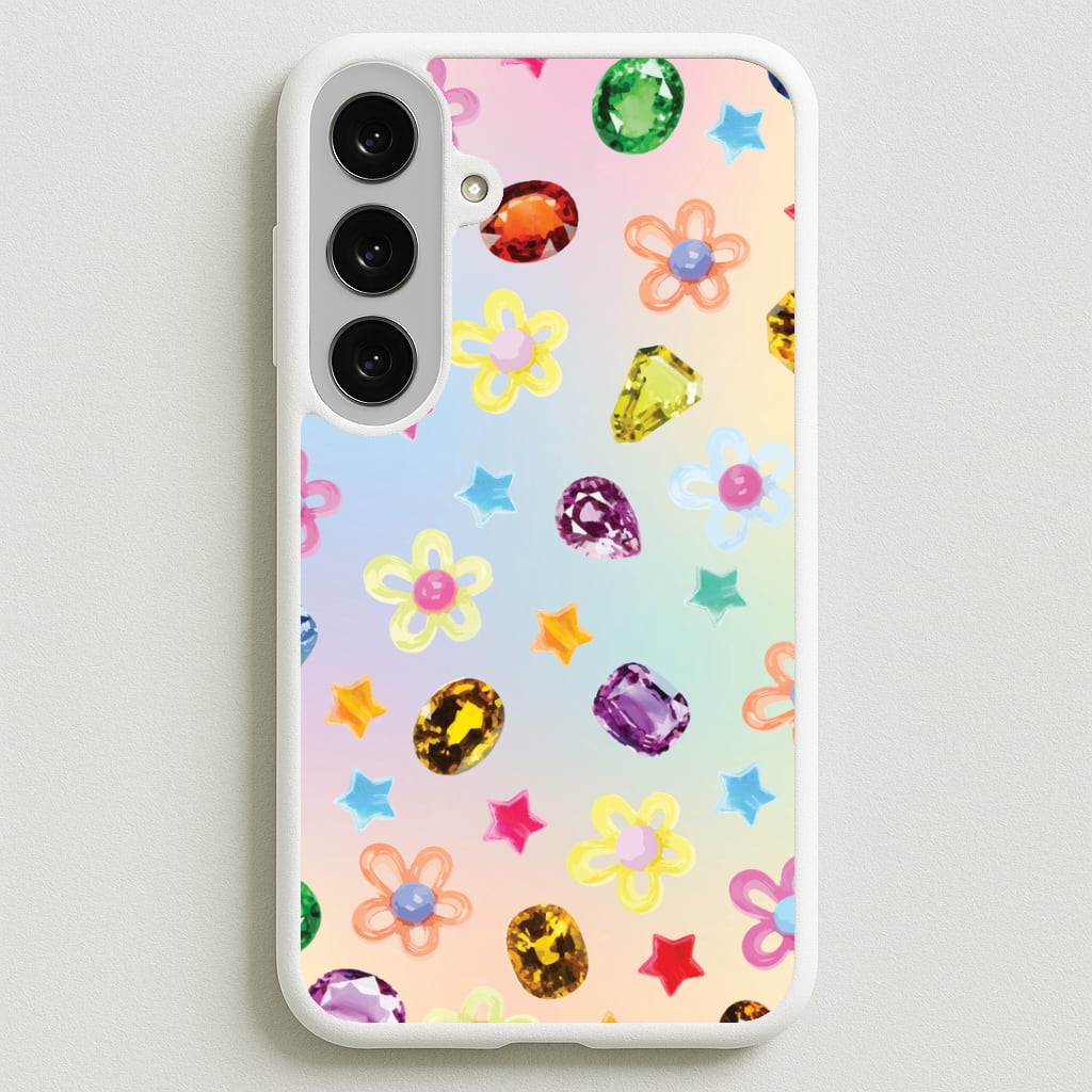 Gradient Rainbow Gems Pattern Phone Case for Galaxy S25FE