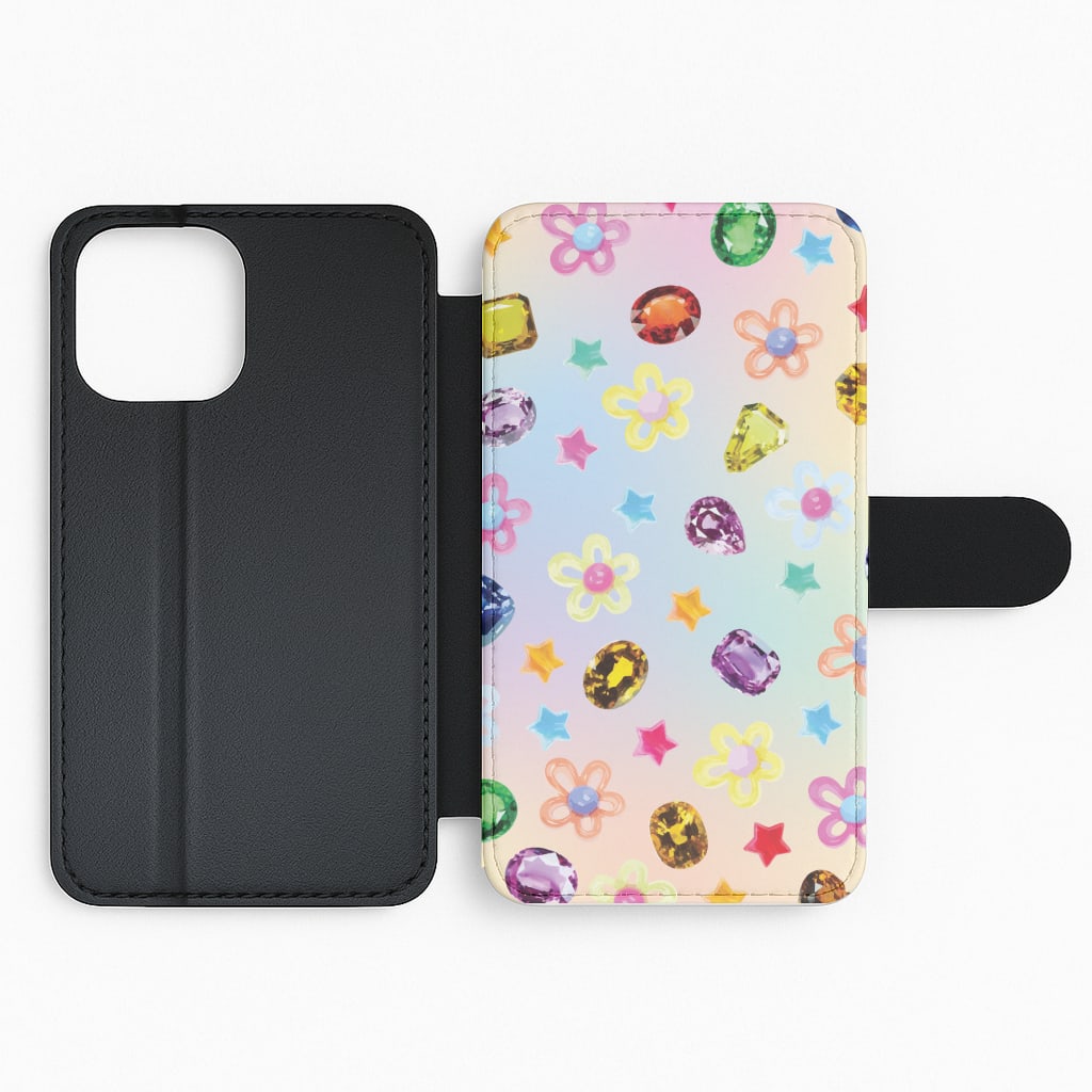 Gradient Rainbow Gems Pattern Flip Phone Case