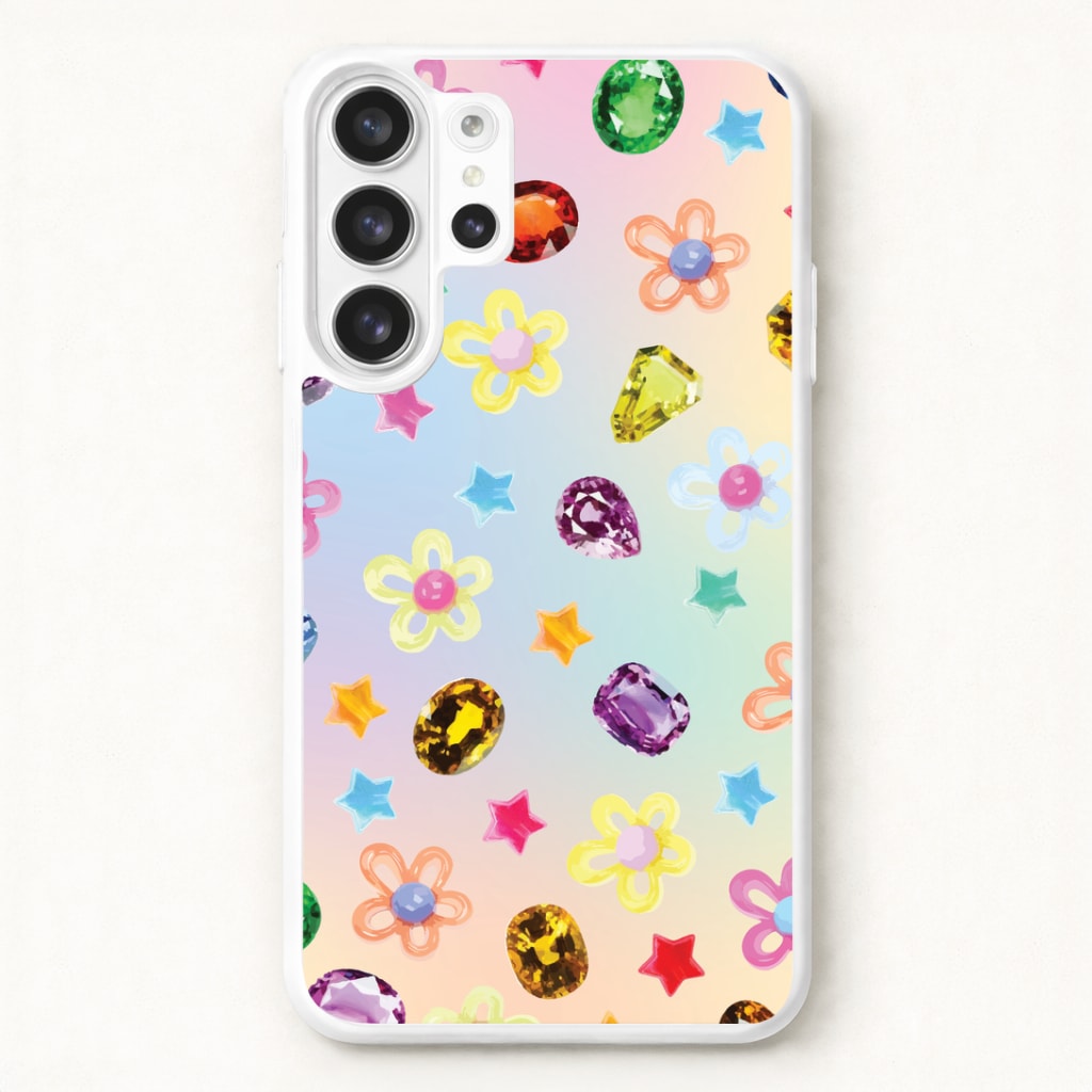 Gradient Rainbow Gems Pattern Phone Case for Galaxy S26 Ultra