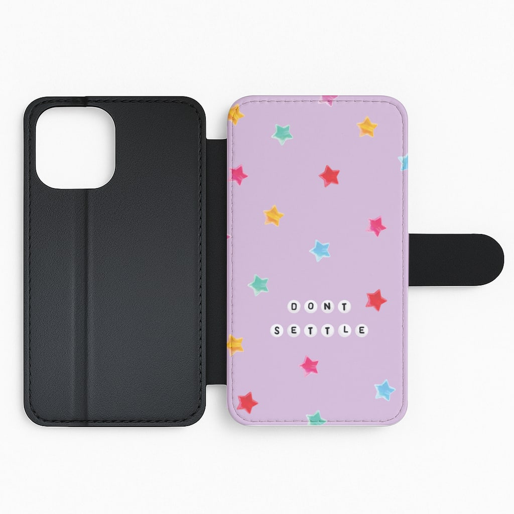 Don't Settle Star Gems Pattern Flip Phone Case