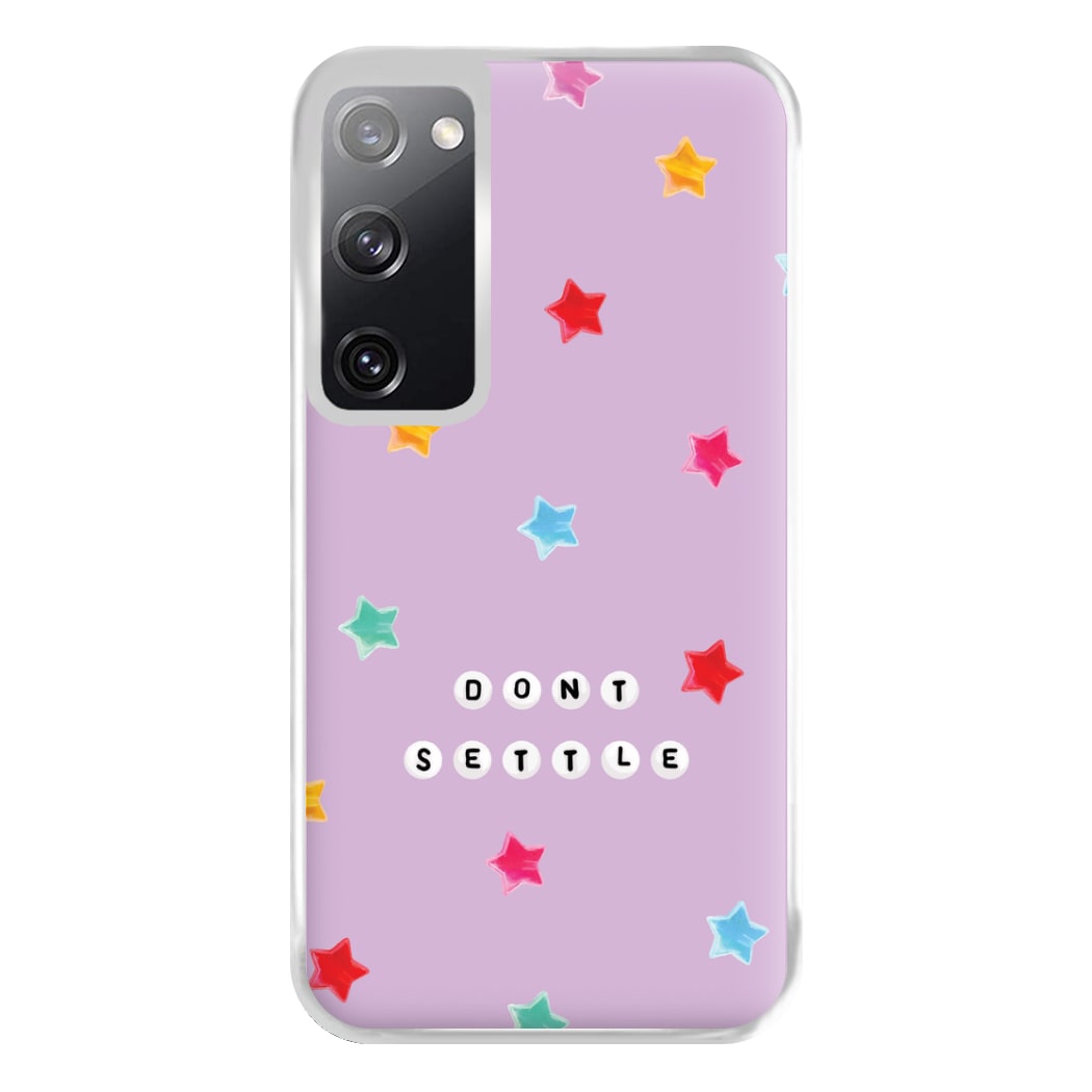 Don't Settle Star Gems Pattern Phone Case for Galaxy S20