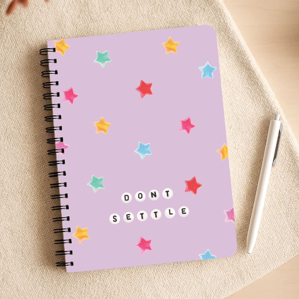 Don't Settle Star Gems Pattern Notepad