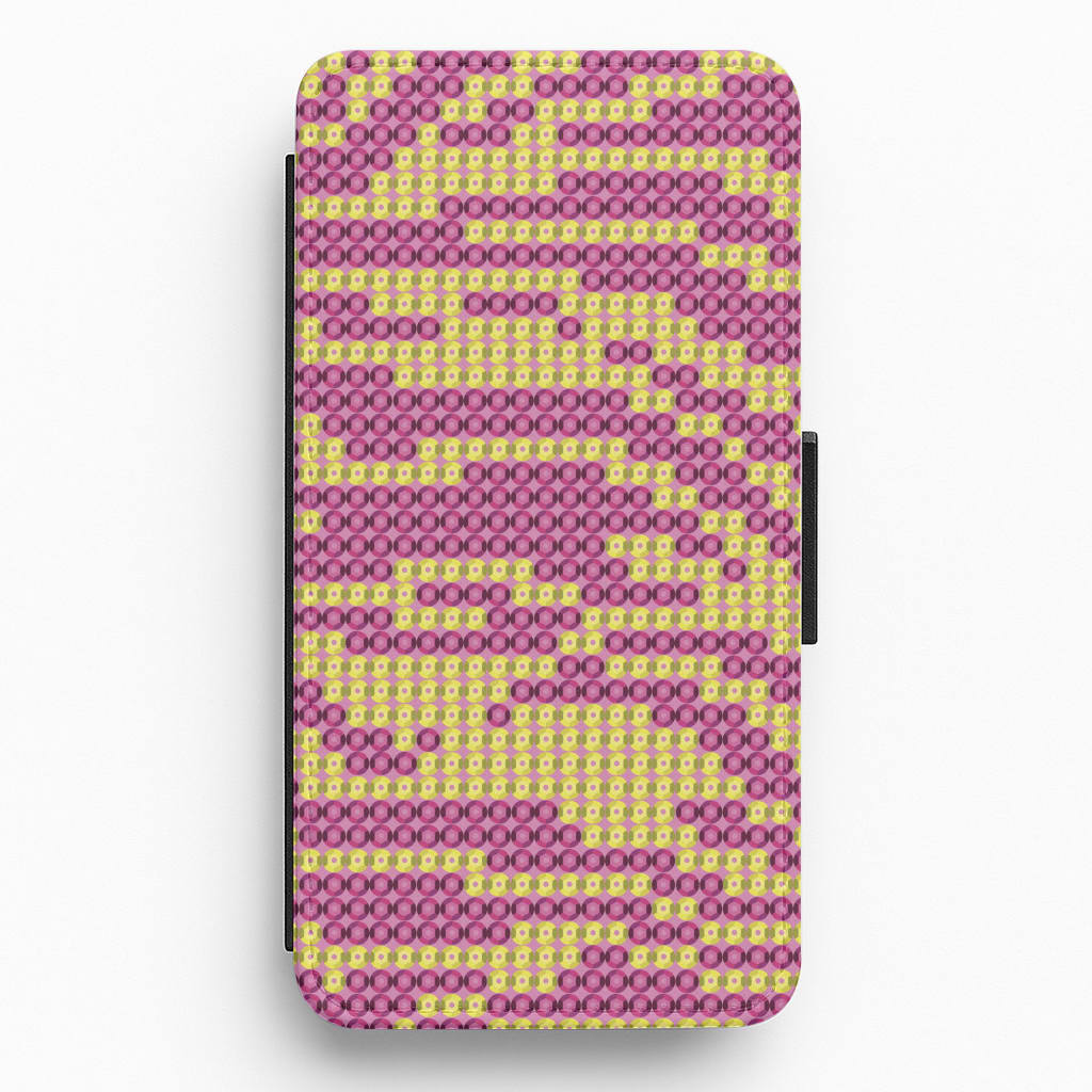 Sequin Tiger Pattern Flip / Wallet Phone Case