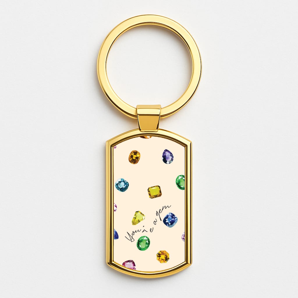 You're A Gem Pattern Gold Keyring