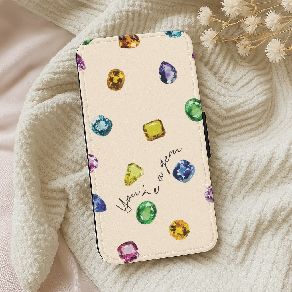 You're A Gem Pattern Wallet Phone Case