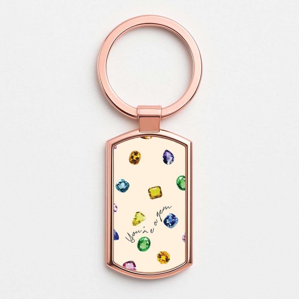 You're A Gem Pattern Rose Gold Keyring