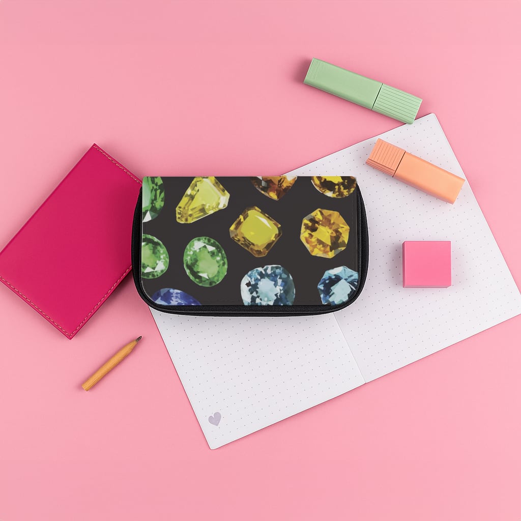 Rainbow Gems Assortment Pattern Pencil Case