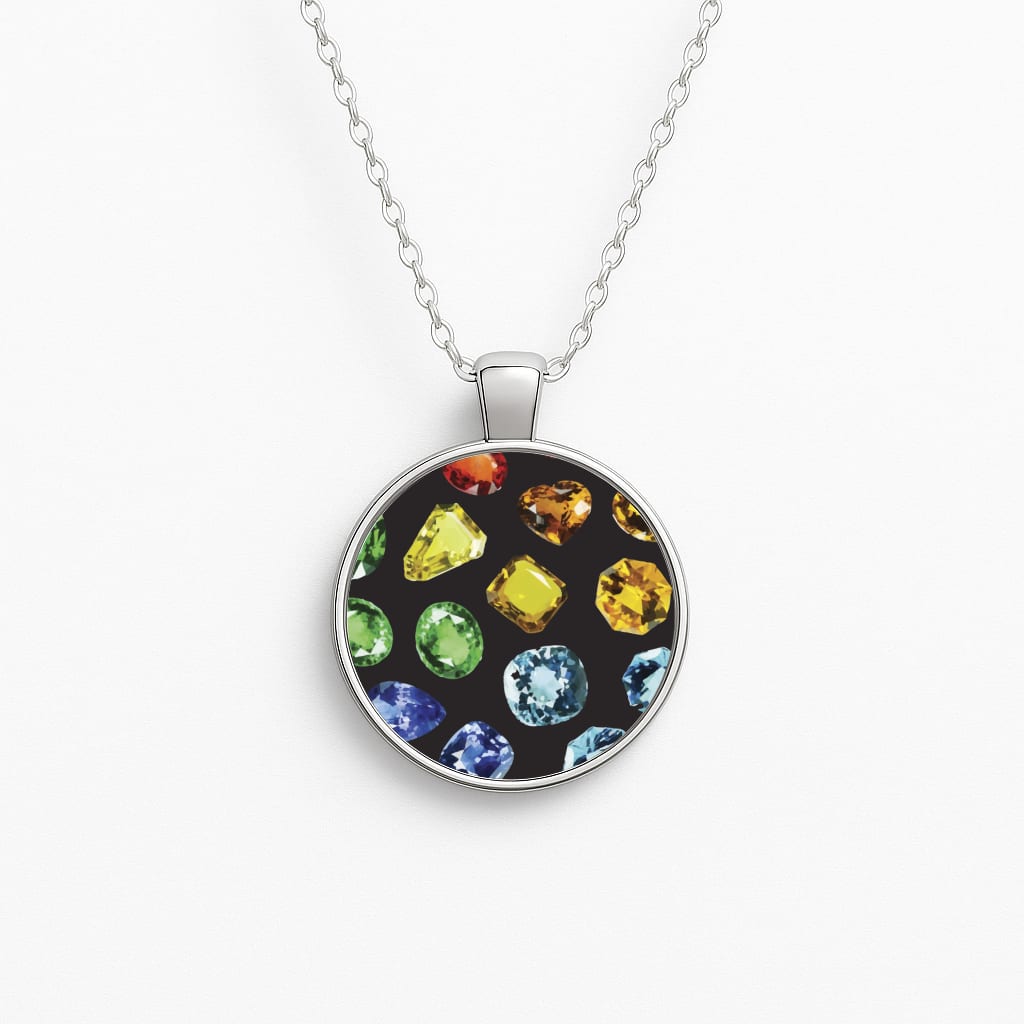 Rainbow Gems Assortment Pattern Necklace