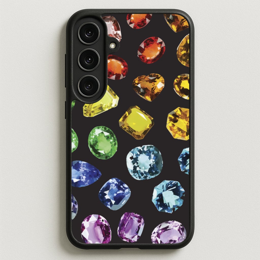 Rainbow Gems Assortment Pattern Phone Case for Galaxy S25FE