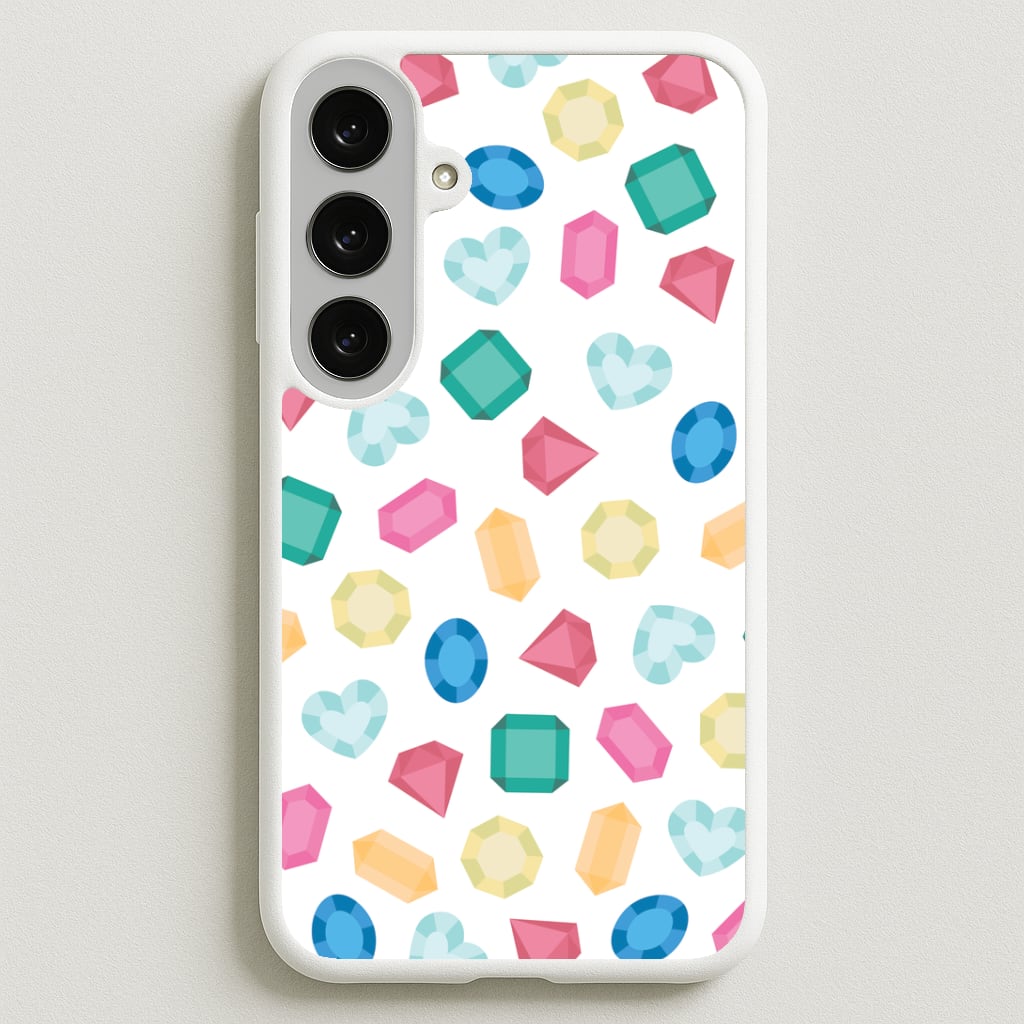 Cartoon Multicoloured Gems Pattern Phone Case for Galaxy S25FE