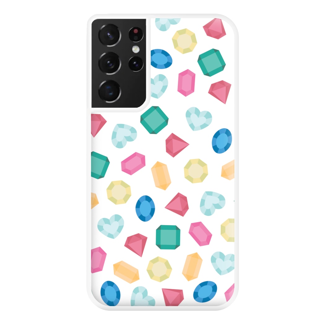 Cartoon Multicoloured Gems Pattern Phone Case for Galaxy S21 Ultra