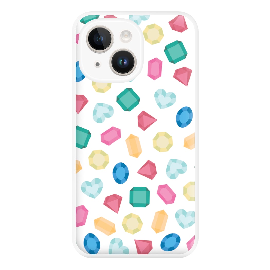 Cartoon Multicoloured Gems Pattern Phone Case for iPhone 14 Plus
