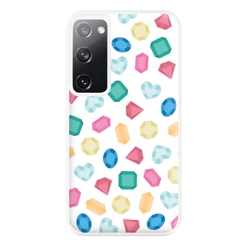 Cartoon Multicoloured Gems Pattern Phone Case for Galaxy S20