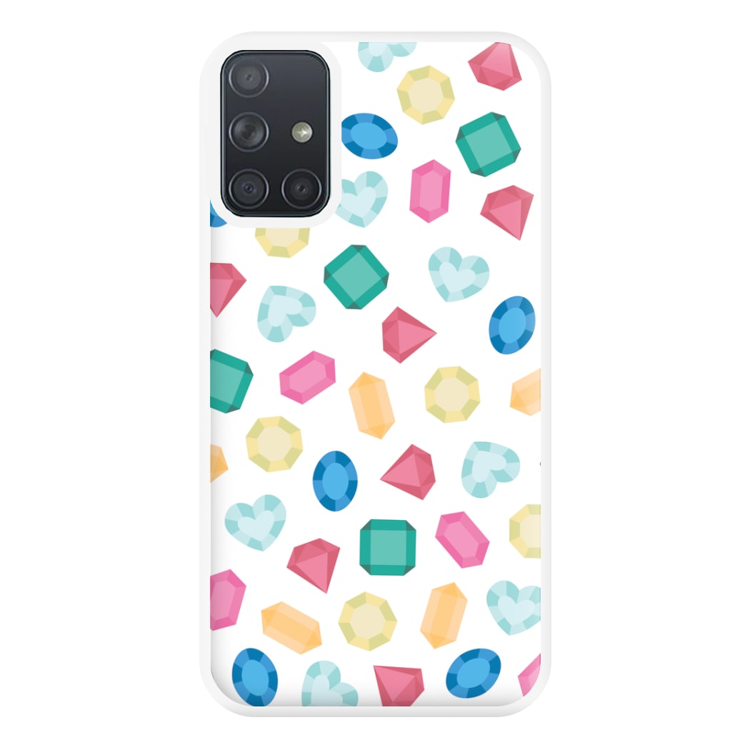 Cartoon Multicoloured Gems Pattern Phone Case for Galaxy A71